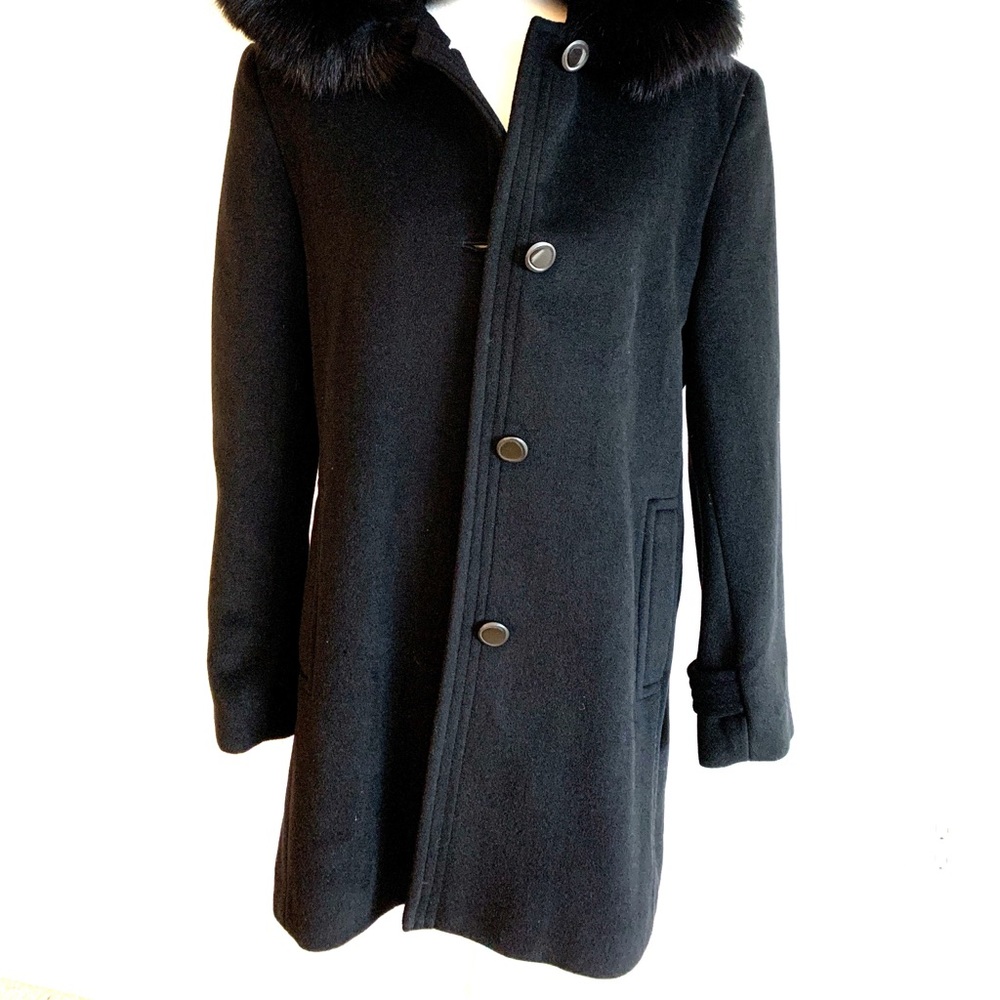 Liz Claiborne | Wool Peacoat w/ Faux Fur Hood